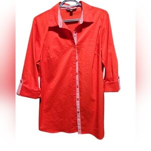 Zac & Rachel Red Shirt with Checkered Detail